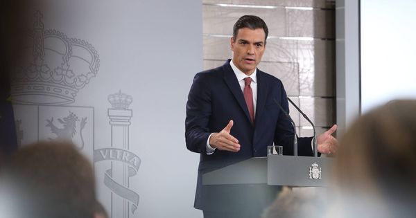 Foto: Pedro Sánchez, durante su rueda de prensa en La Moncloa este 7 de noviembre. (Pool Moncloa)