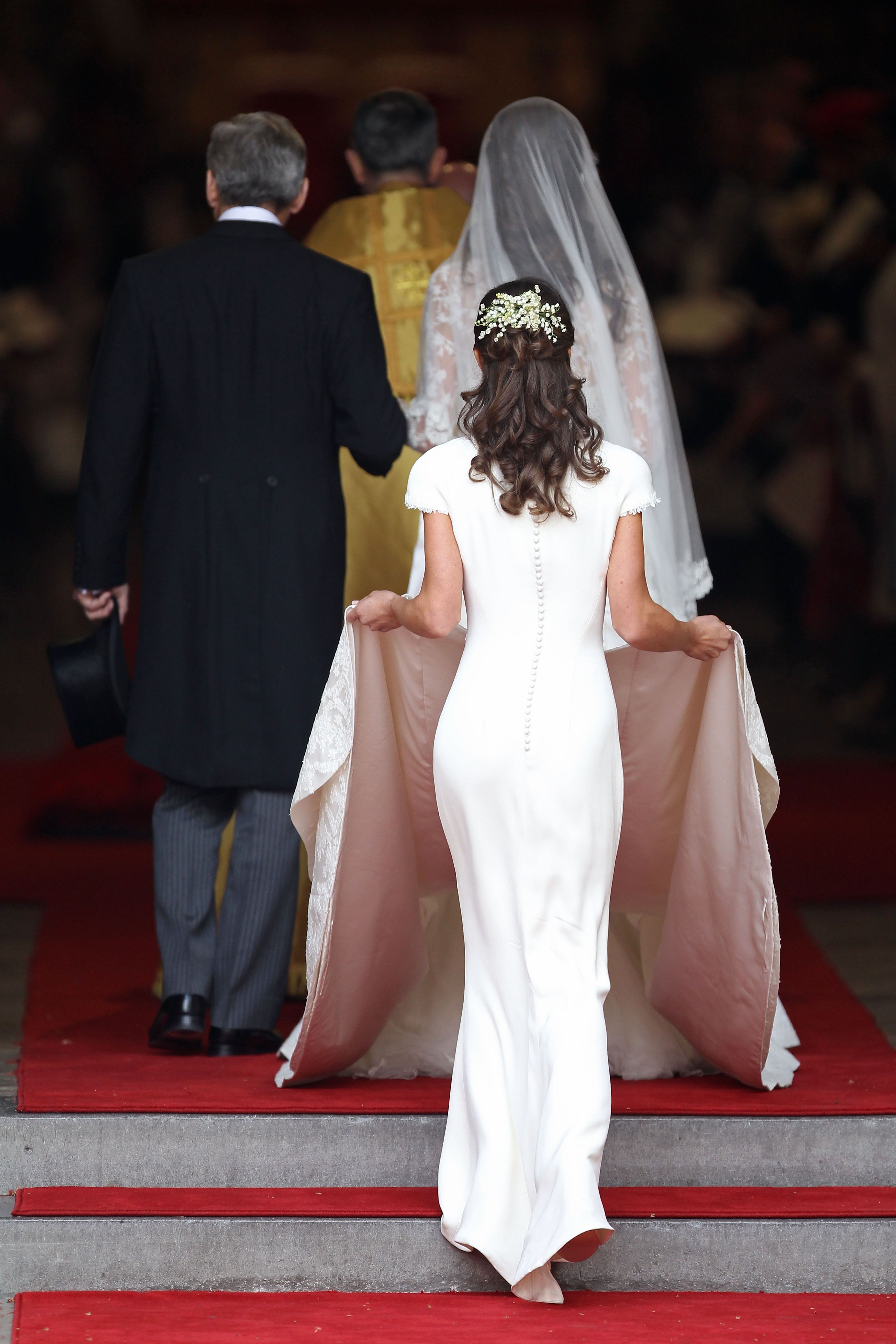 Espalda del vestido de Pippa Middleton. (Getty)