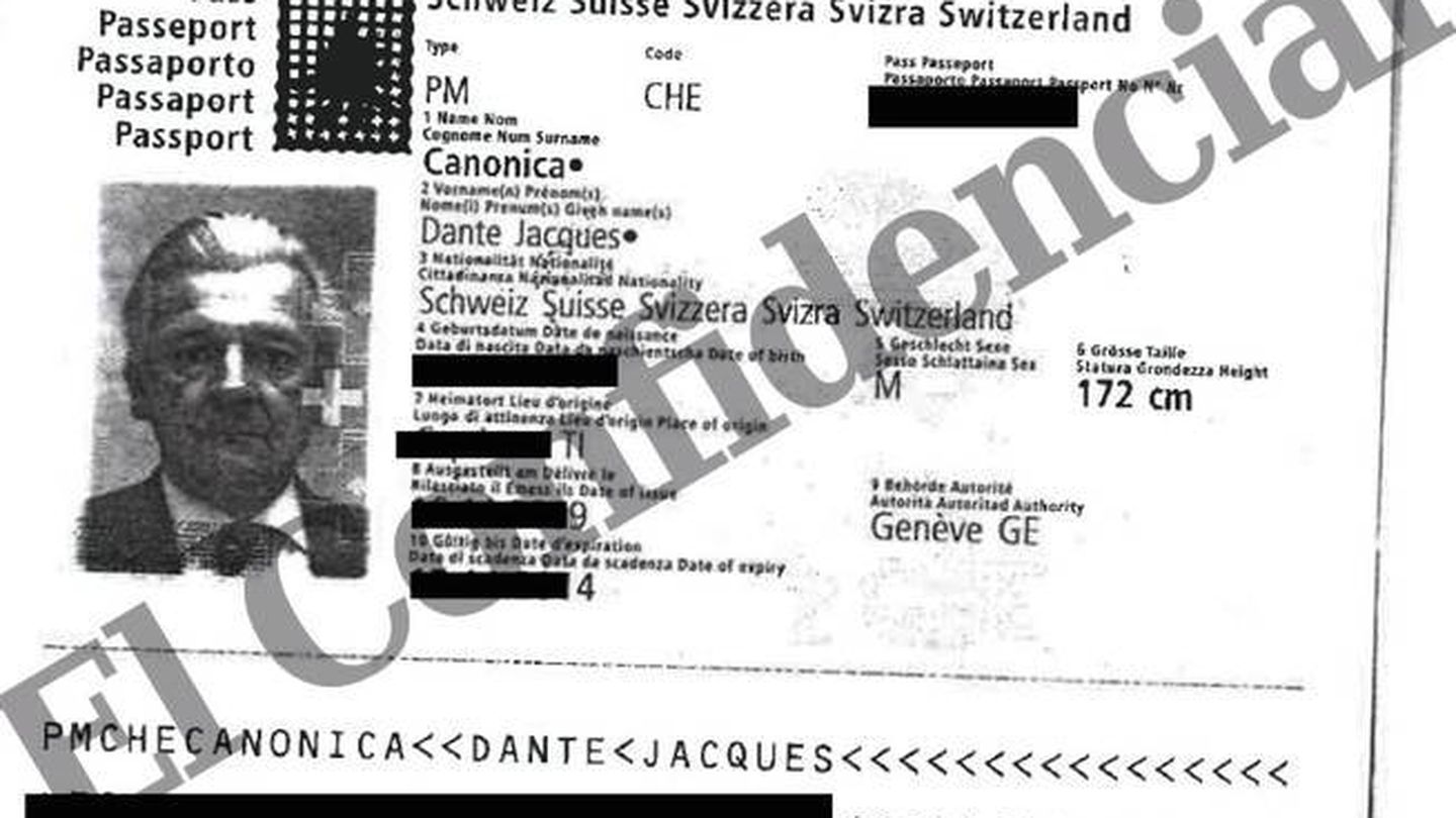 Pasaporte de Dante Canonica, presunto testaferro del rey Juan Carlos.