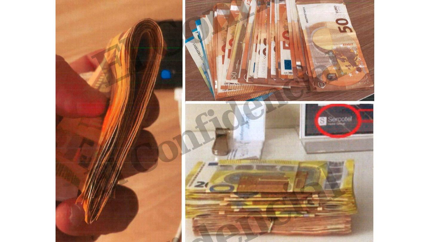 Las fotografías de dinero en efectivo que Marco Antonio Navarro Tacoronte almacenaba en su teléfono móvil.