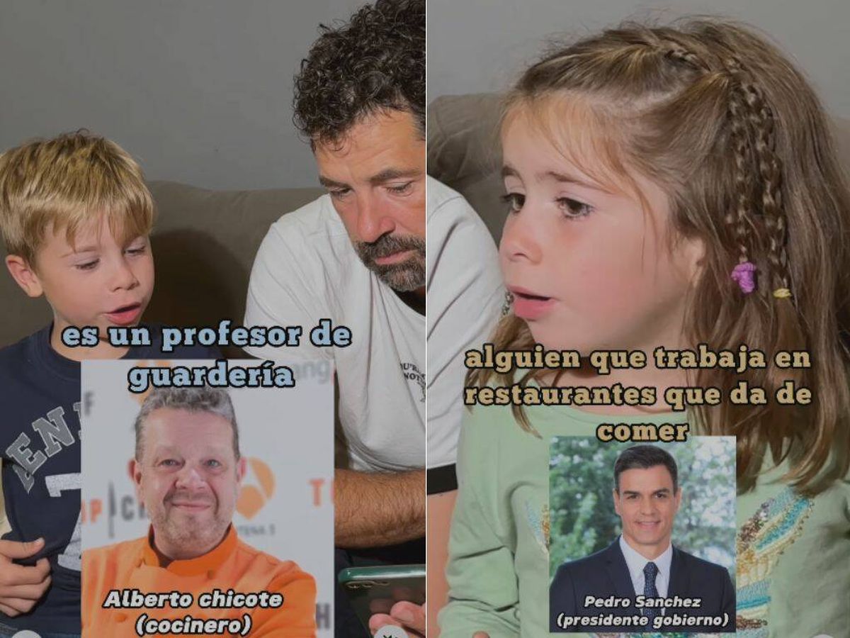 Foto: Un cómico le pregunta a sus hijos a qué se dedican estos famosos: "¿Pedro Sánchez? Tiene pinta de chef" (Instagram/@raulmassana)