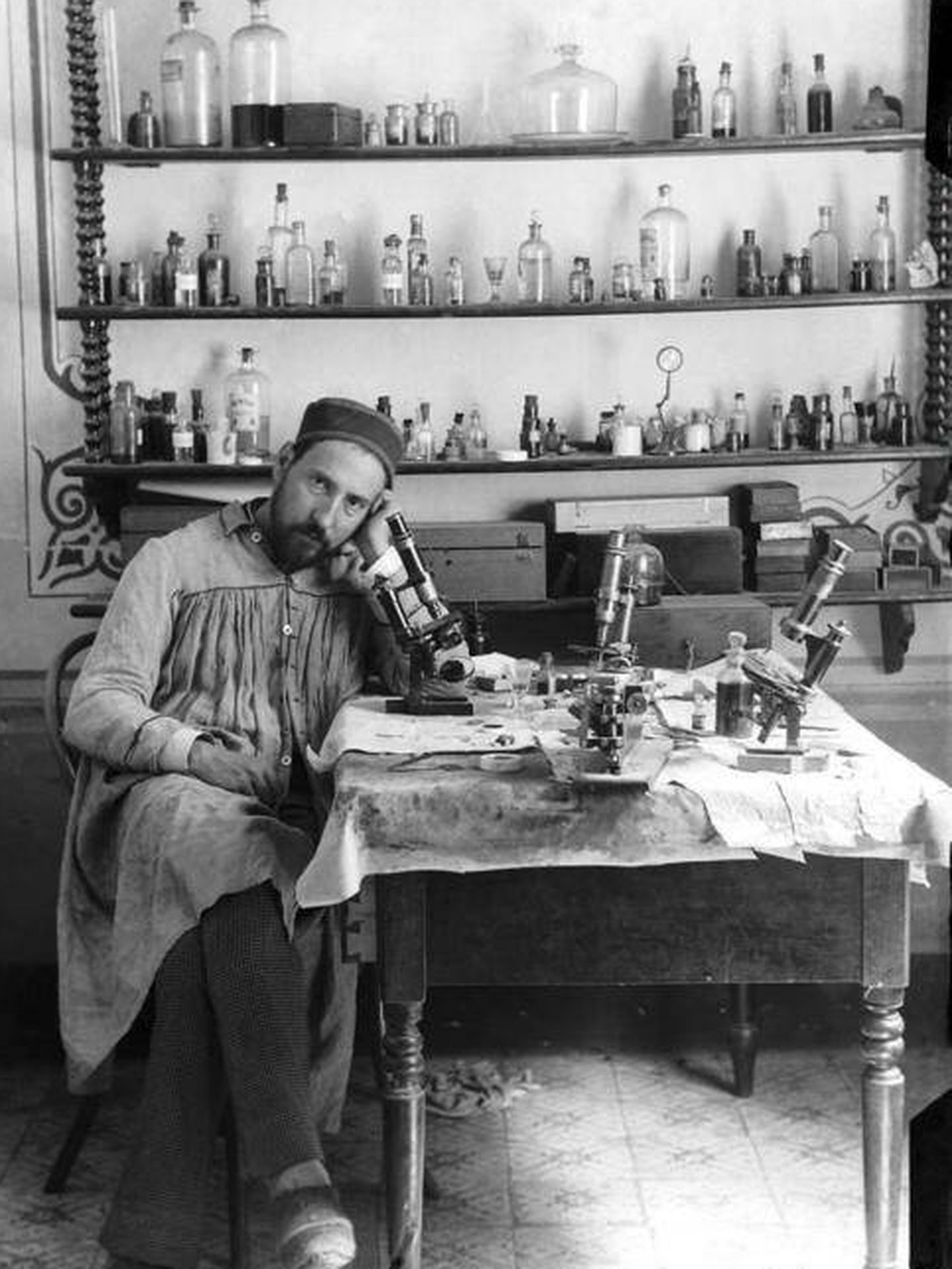 Ramón y Cajal en la Universidad de Valencia en 1885. (CSIC)