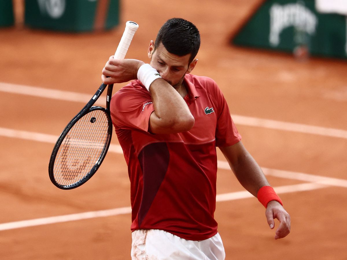 Foto: Novak Djokovic, durante su partido contra  Francisco Cerúndolo (REUTERS/Yves Herman).