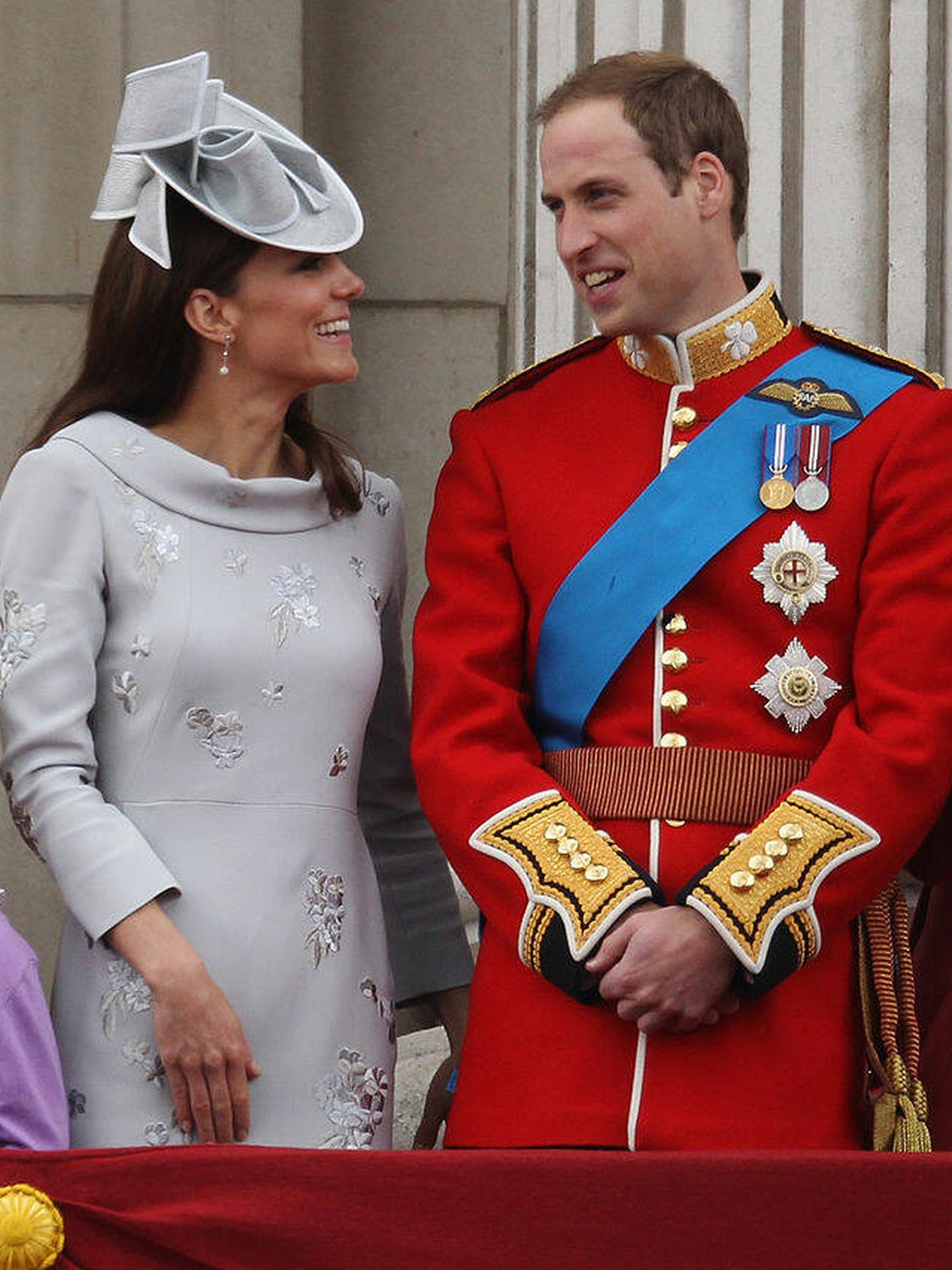 Kate Middleton, en su segundo desfile en el balcón de Buckingham. (Getty)