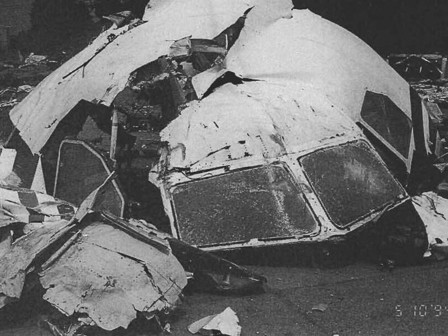 Imagen del fuselaje de la cabina tras el accidente. (Japan Transport Safety Board)