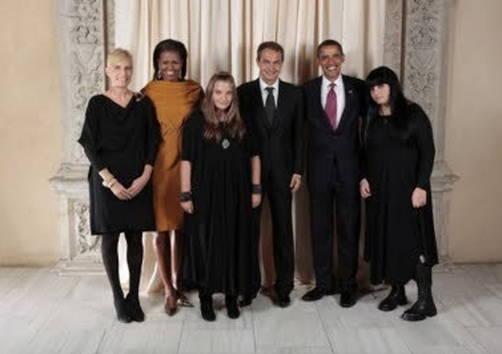 Foto: La familia Rodríguez Espinosa con Michelle y Barack Obama
