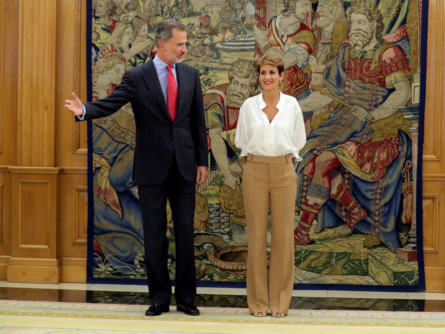 Felipe VI y María Chivite, durante la audiencia en la Zarzuela del pasado 10 de septiembre. (EFE)