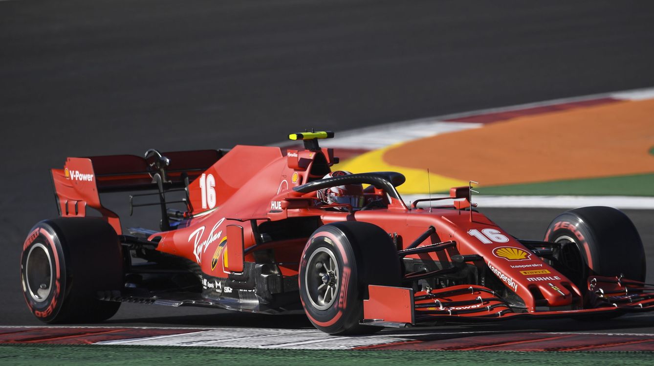 Leclerc durante la clasificación del GP de Portugal. (EFE)