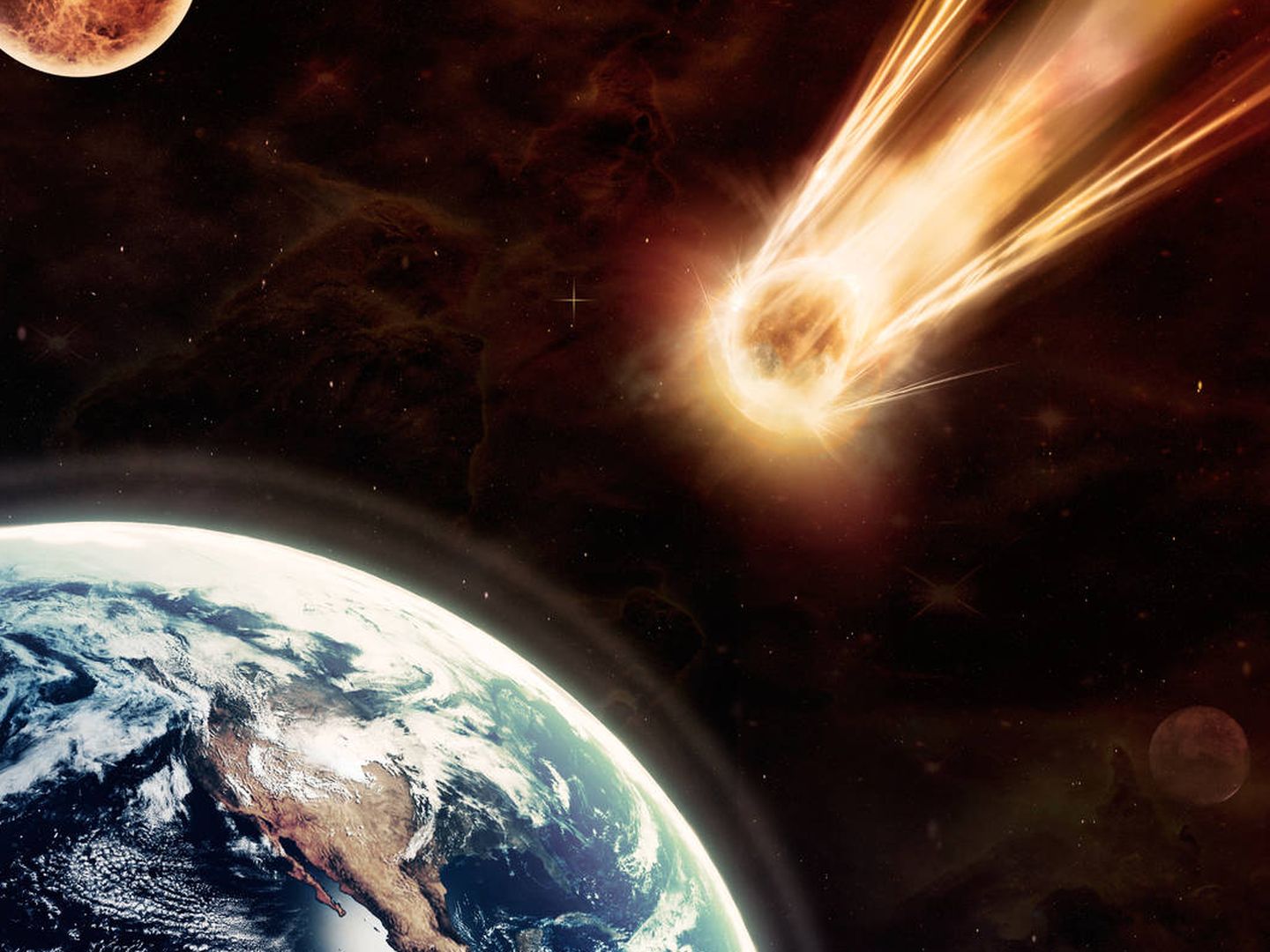 Un meteorito impacta contra la Tierra. (iStock)