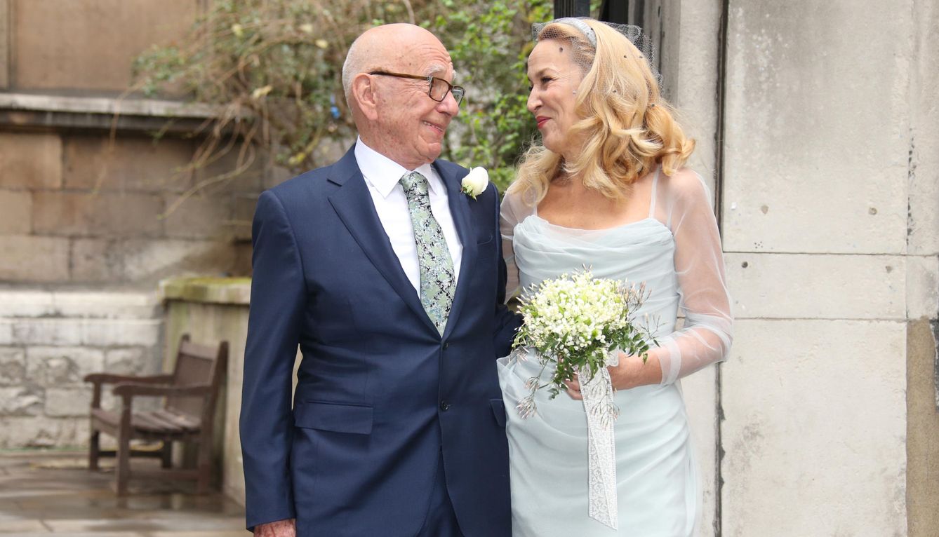 Foto: Rupert Murdoch y Jerry Hall el día de su boda (Gtres)