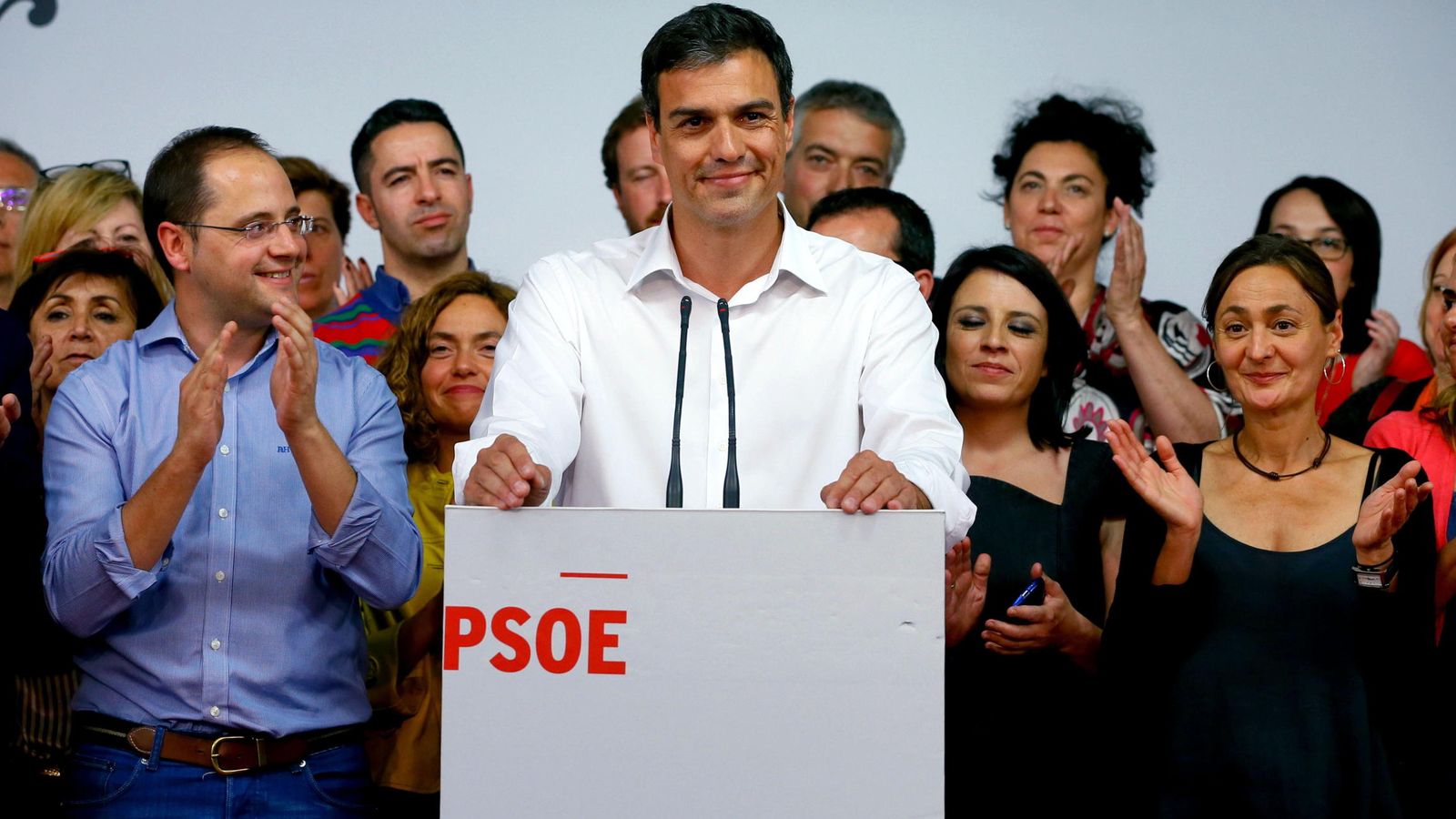 Foto: El secretario general del PSOE, Pedro Sánchez, tras el 24-M. (Efe)