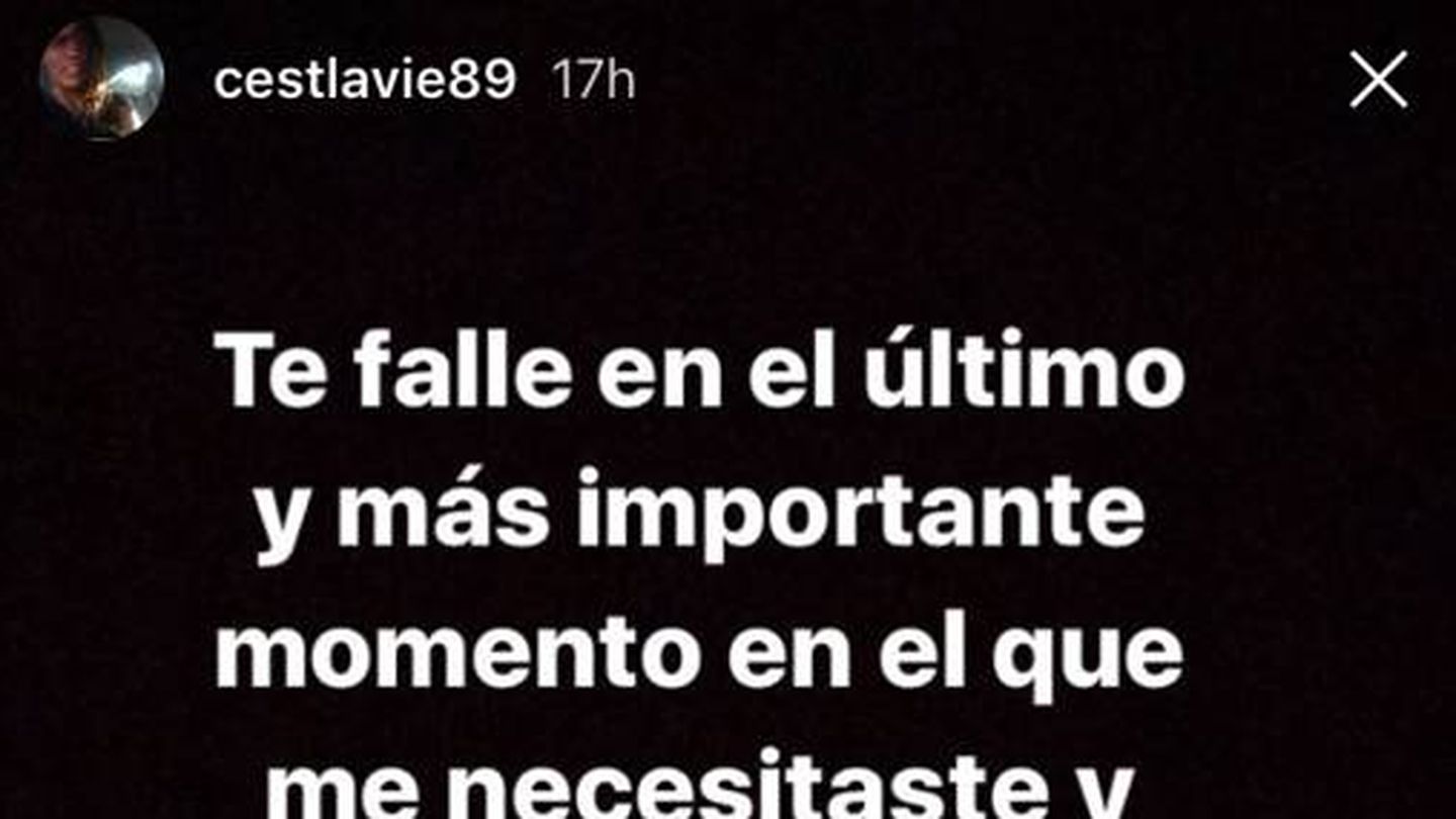 mensaje de la hermana de Celia Fuentes en Instagram.