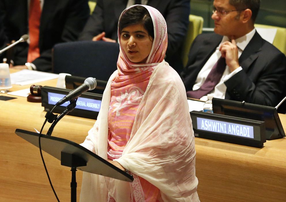 Foto: Malala Yousafzai durante su discurso en la ONU. (Reuters)