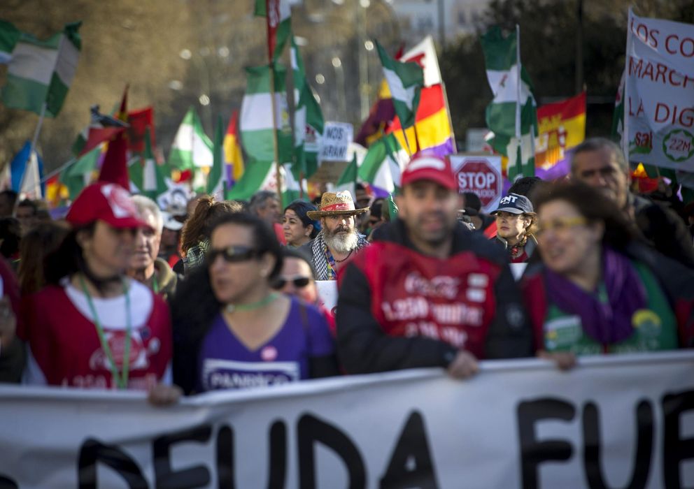 Foto: Sánchez Gordillo, presente en las 'marchas por la dignidad'. (Efe)