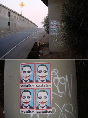 EEUU se llena de carteles contra Obama que lo dibujan como 'El Joker' y tachan de socialista