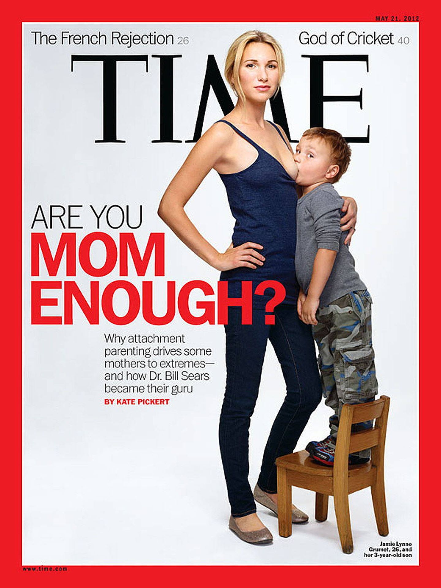 Portada de la revista 'Time' sobre la lactancia materna. 