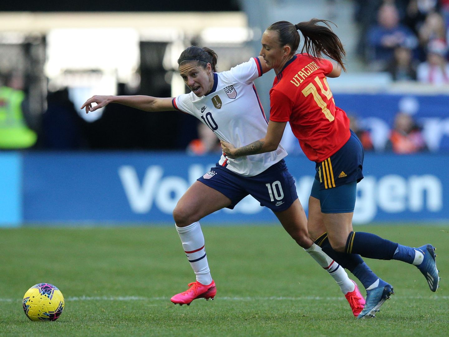 Virginia Torrecilla, en un partido de la Selección, contra Estados Unidos. (REUTESR)
