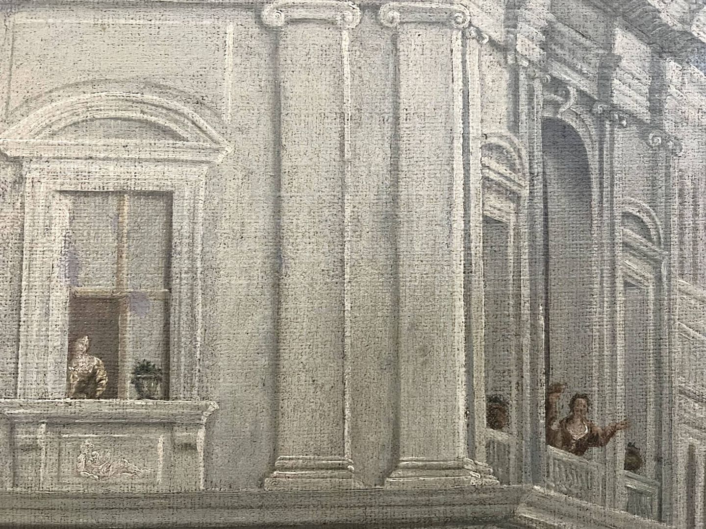 Cristo cena en casa de Leví. Giovanni Antonio Guardi. 1750. Detalles