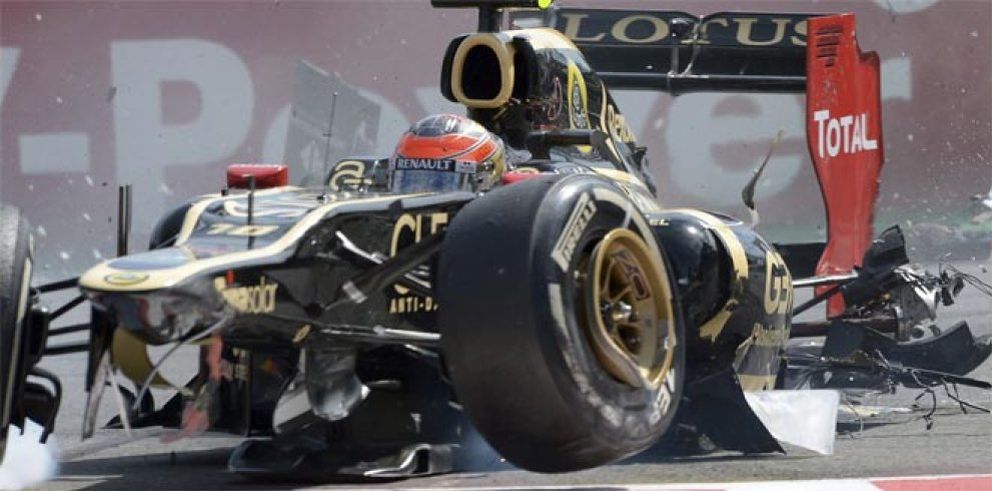 Foto: Grosjean, sancionado con una carrera por provocar un accidente el GP de Bélgica