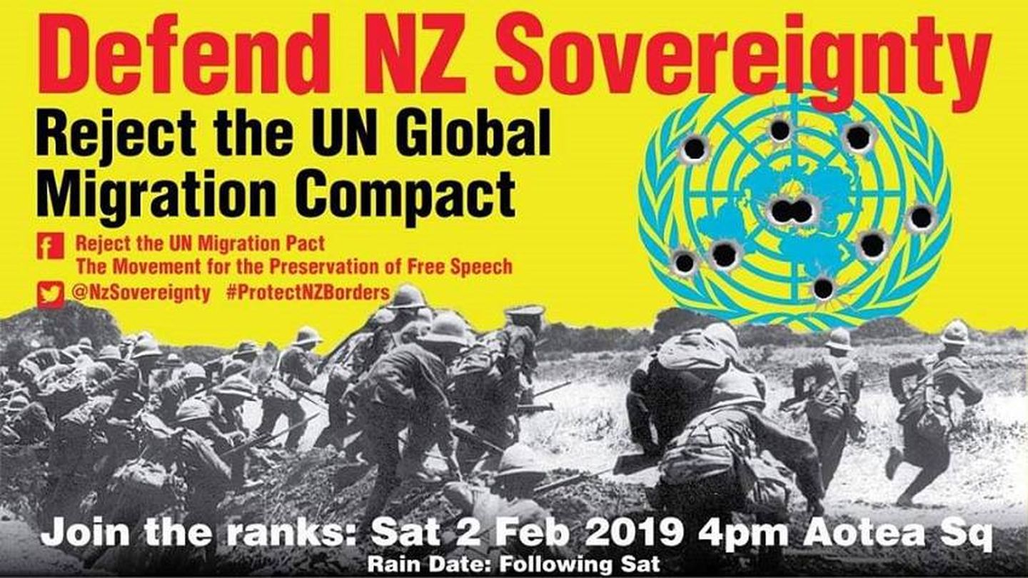 Convocatoria a protestar contra el pacto de inmigración de la ONU y 'defender la soberanía de Nueva Zelanda' 