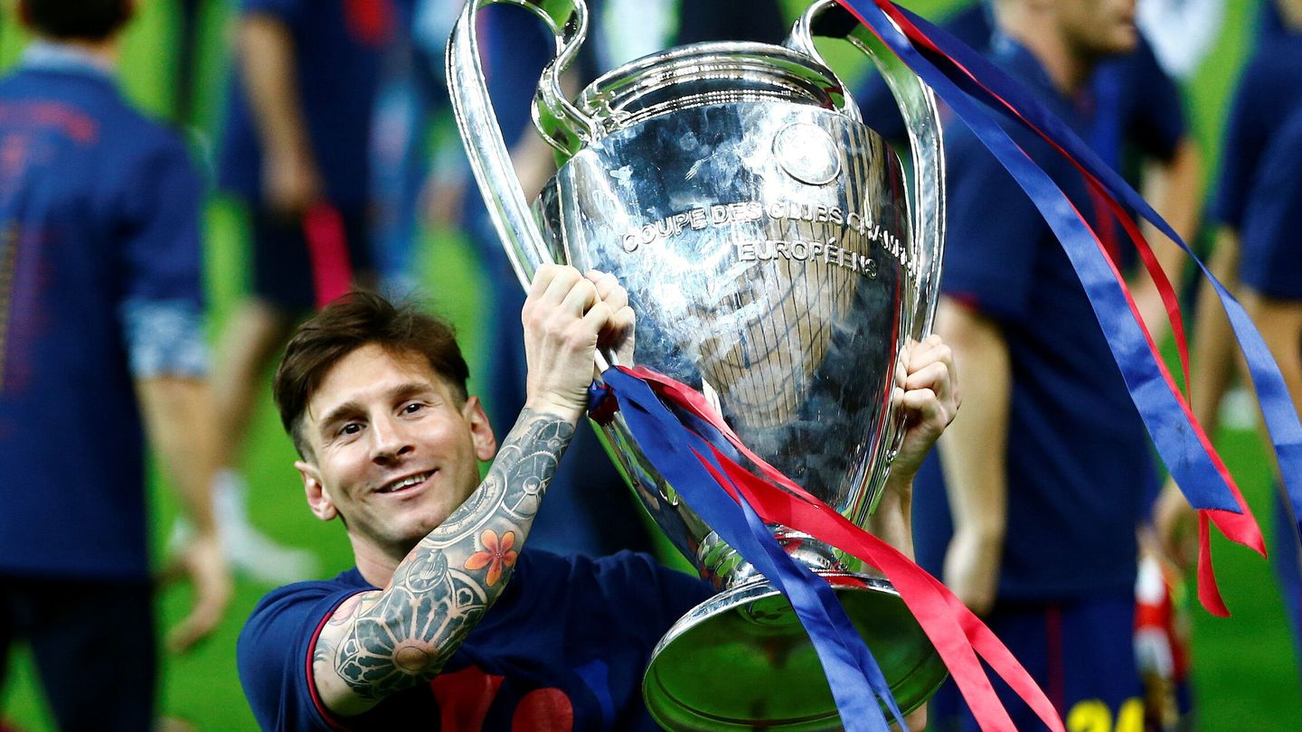 Messi en 2015, cuando ganó su última Copa de Europa. (Reuters)