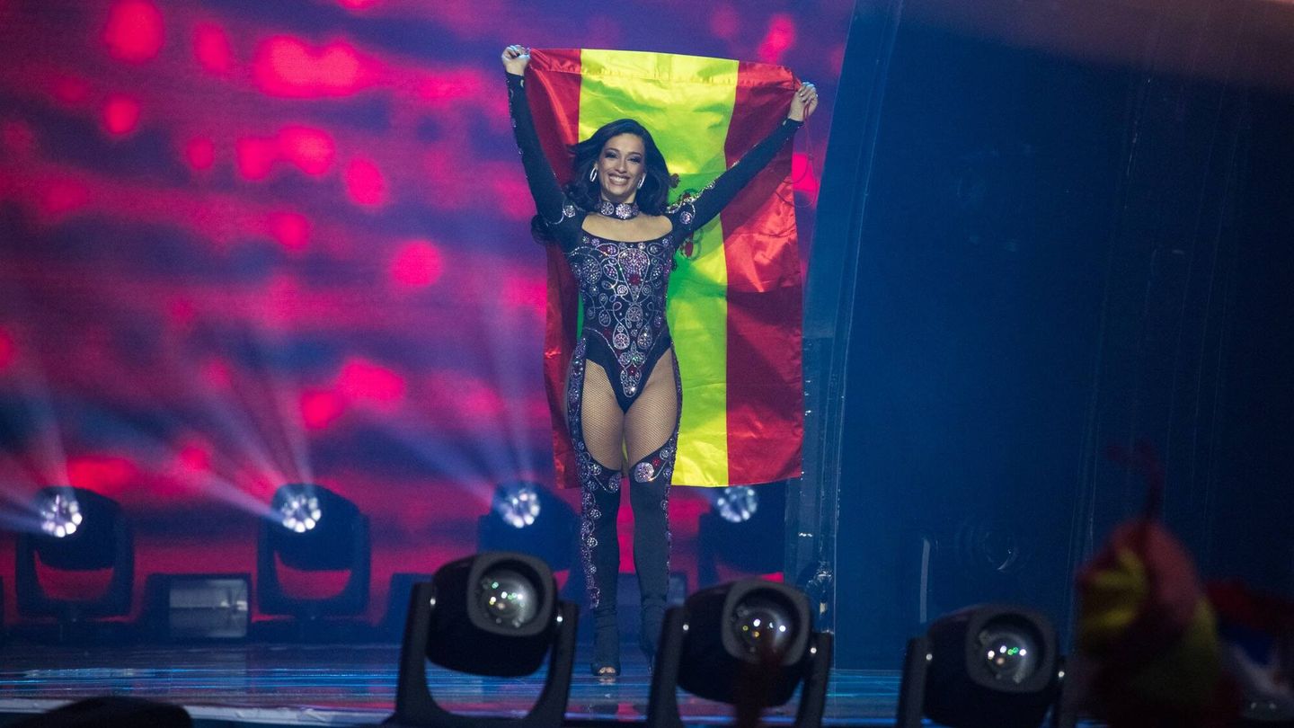 Chanel, durante el desfile de la final de Eurovisión. (TVE)