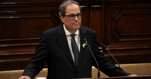 Foto: Quim Torra, en el debate de investidura de Cataluña | Reuters