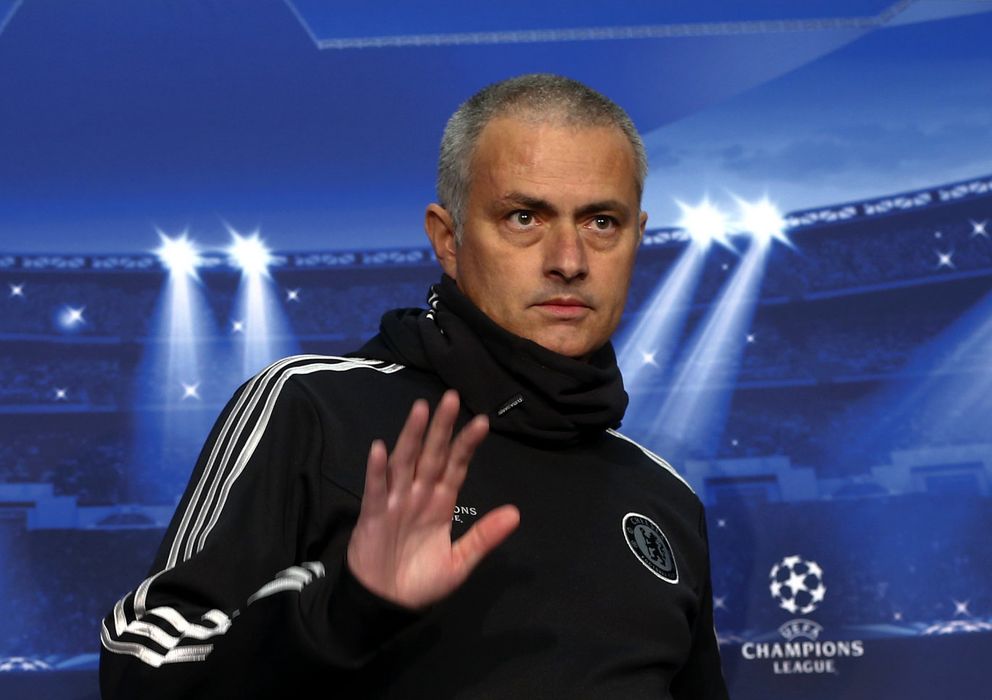 Foto: El técnico portugués del Chelsea, José Mourinho, en una rueda de prensa de la Champions.
