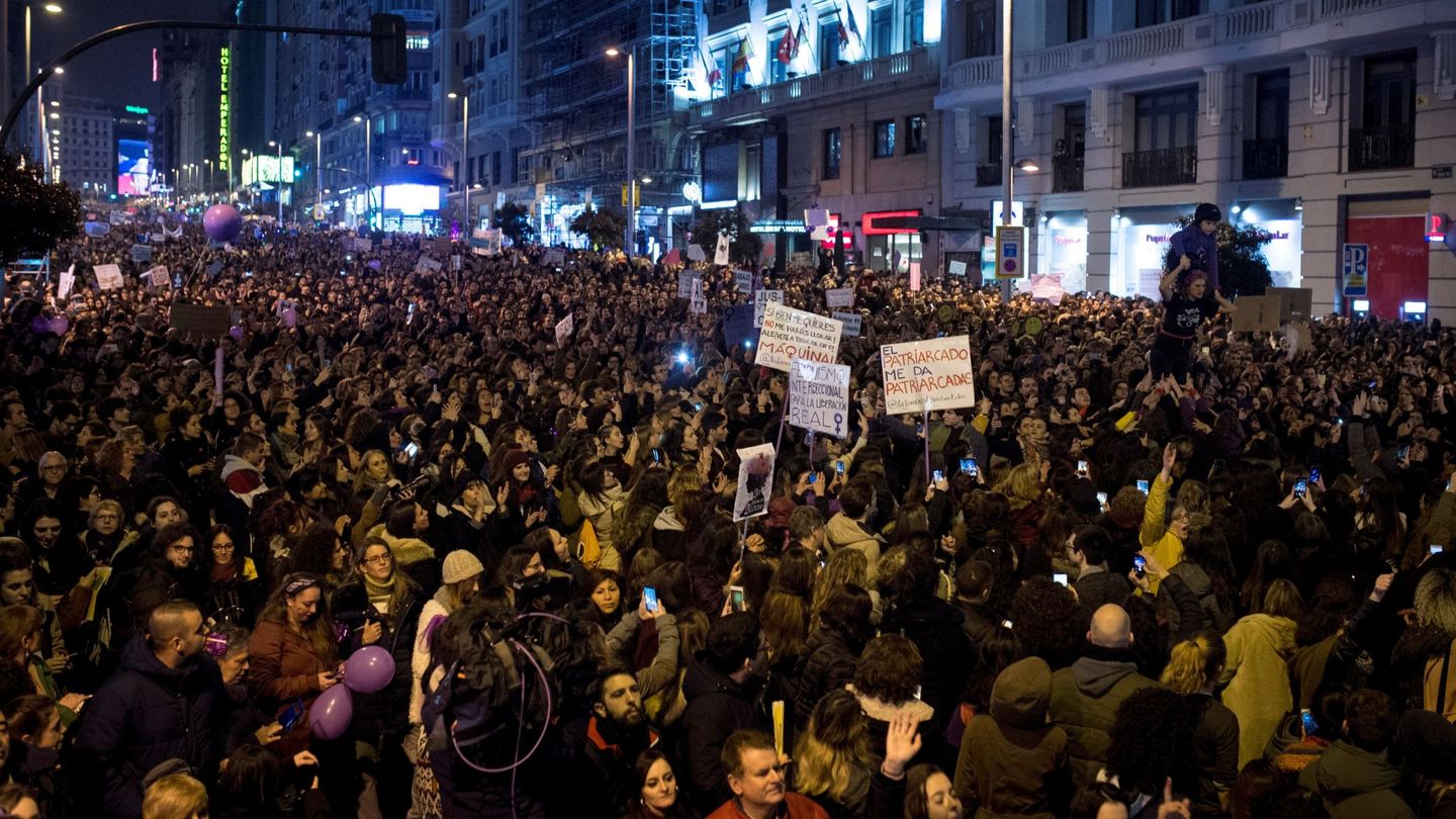Masiva manifestación feminista el pasado 8 de marzo en Madrid. (EFE)