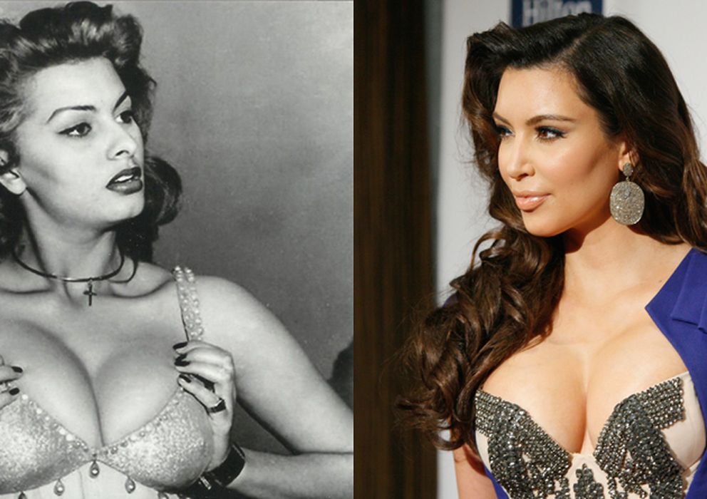 Foto: Sofía Loren y Kim Kardashian, cuerpos parecidos, pero actitudes... ¿diferentes? (Reuters)