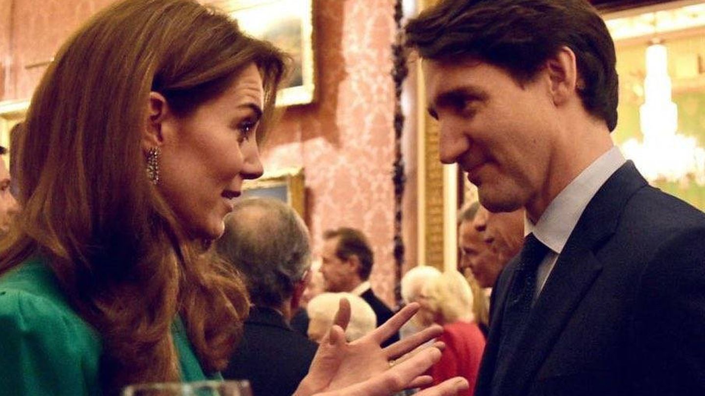Kate Middleton y el primer ministro de Canadá, Justin Trudeau. (Palacio de Buckingham)