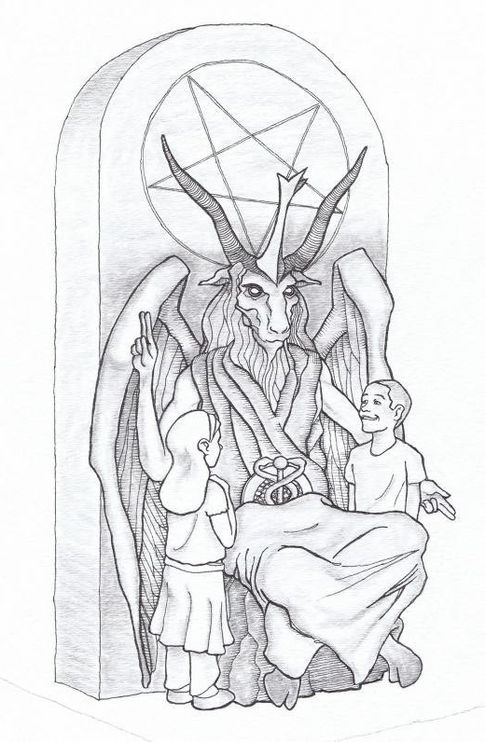 Boceto de la estatua satánica que planean erigir en el capitolio de oklahoma. (corbis)