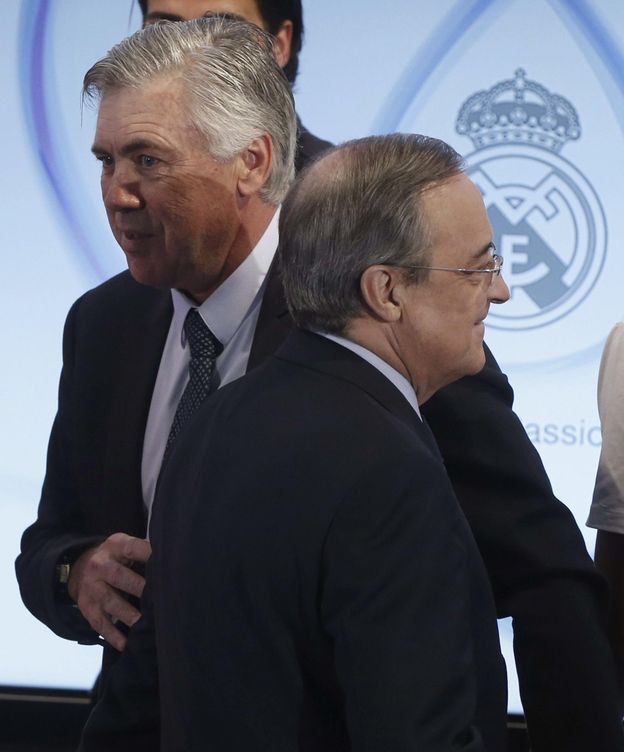 Foto: Carlo Ancelotti y Florentino Pérez en un acto del martes.