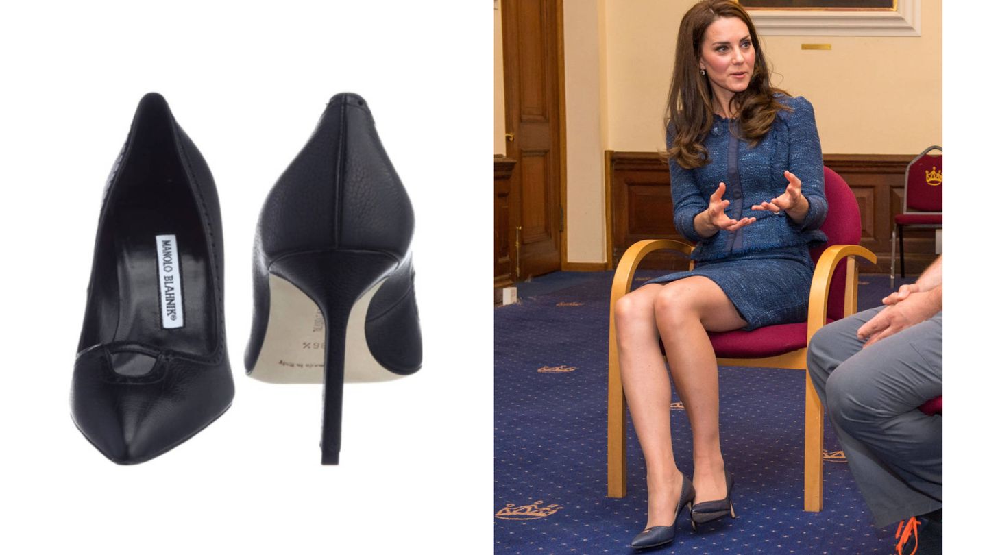 Los zapatos de Manolo Blahnik que tiene Kate Middleton. (Reuters)