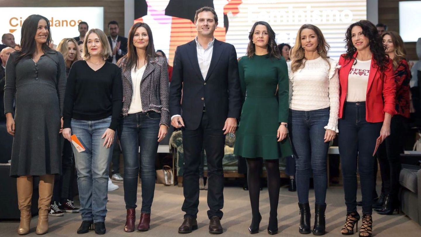 Rivera y las principales dirigentes del partido presentaron el decálogo sobre feminismo liberal el pasado marzo de 2019. (EFE)