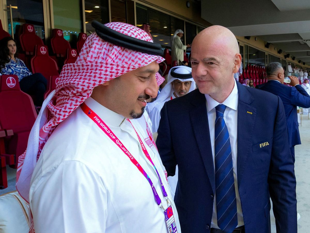 Foto: El presidente de la FIFA durante el torneo. (Reuters/Saudi Football Federation)