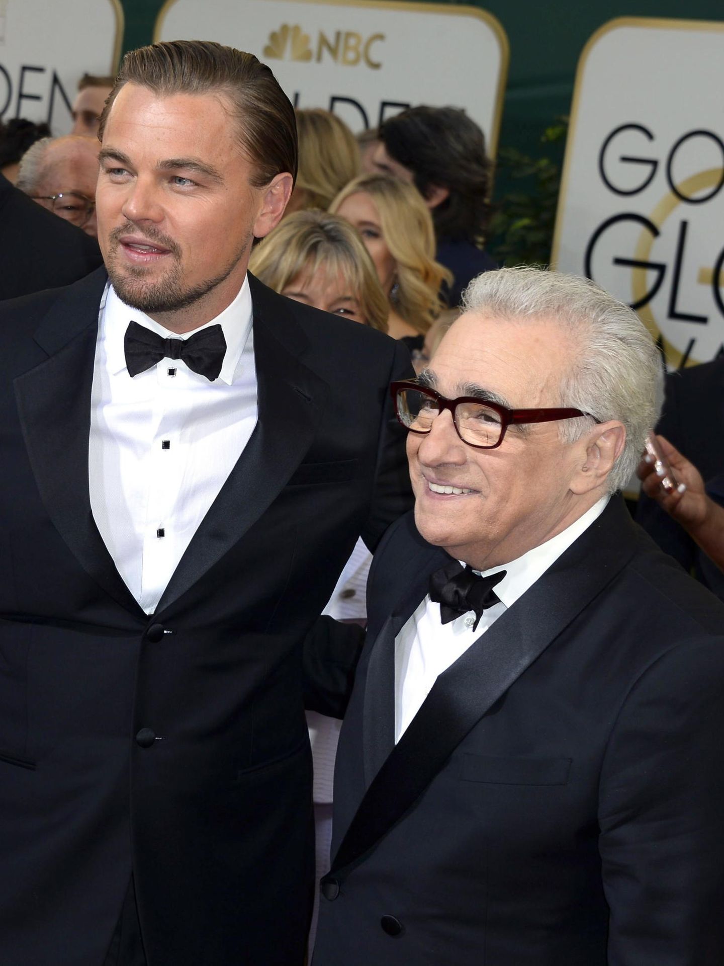 Leonardo DiCaprio y Martin Scorsese, en los Globos de Oro. (EFE/Paul Buck)