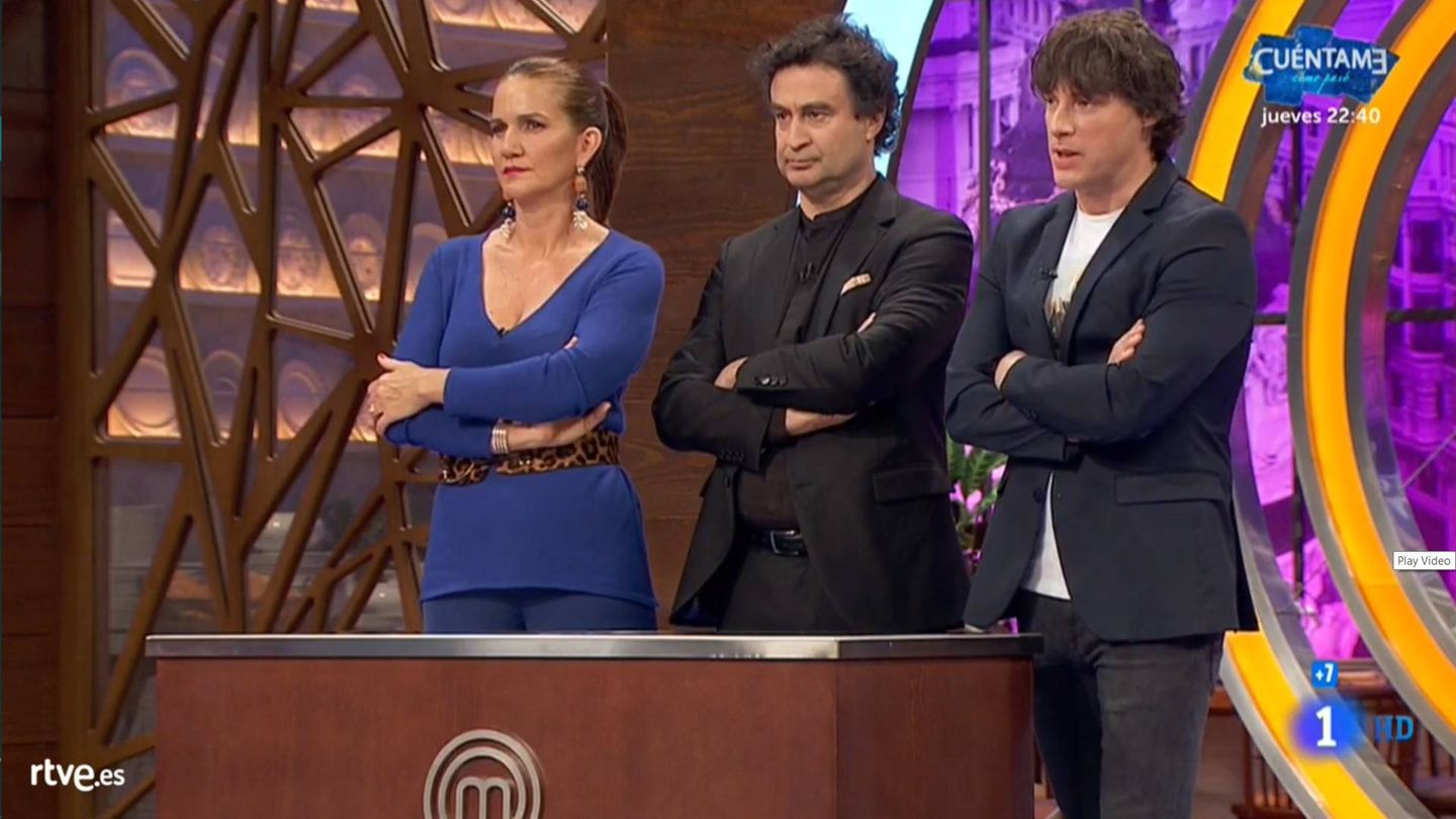 Samantha, Pepe Rodríguez y Jordi Cruz, en 'Masterchef'. (RTVE)