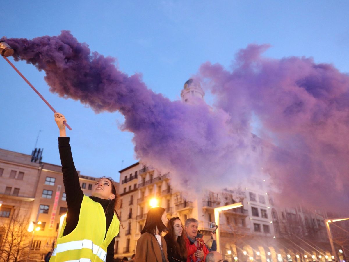 Foto: Manifestación del 8-M de 2020 en Zaragoza. (EFE)