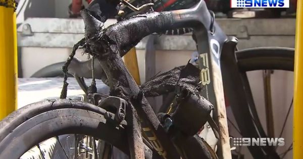 Foto: Así quedó la bicicleta tras arder su motor eléctrico. (9News)