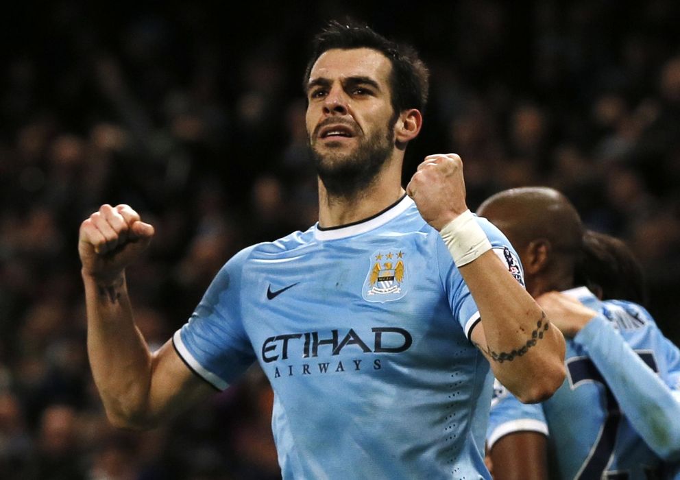 Foto: Negredo celebra el segundo gol del Manchester City (Reuters)