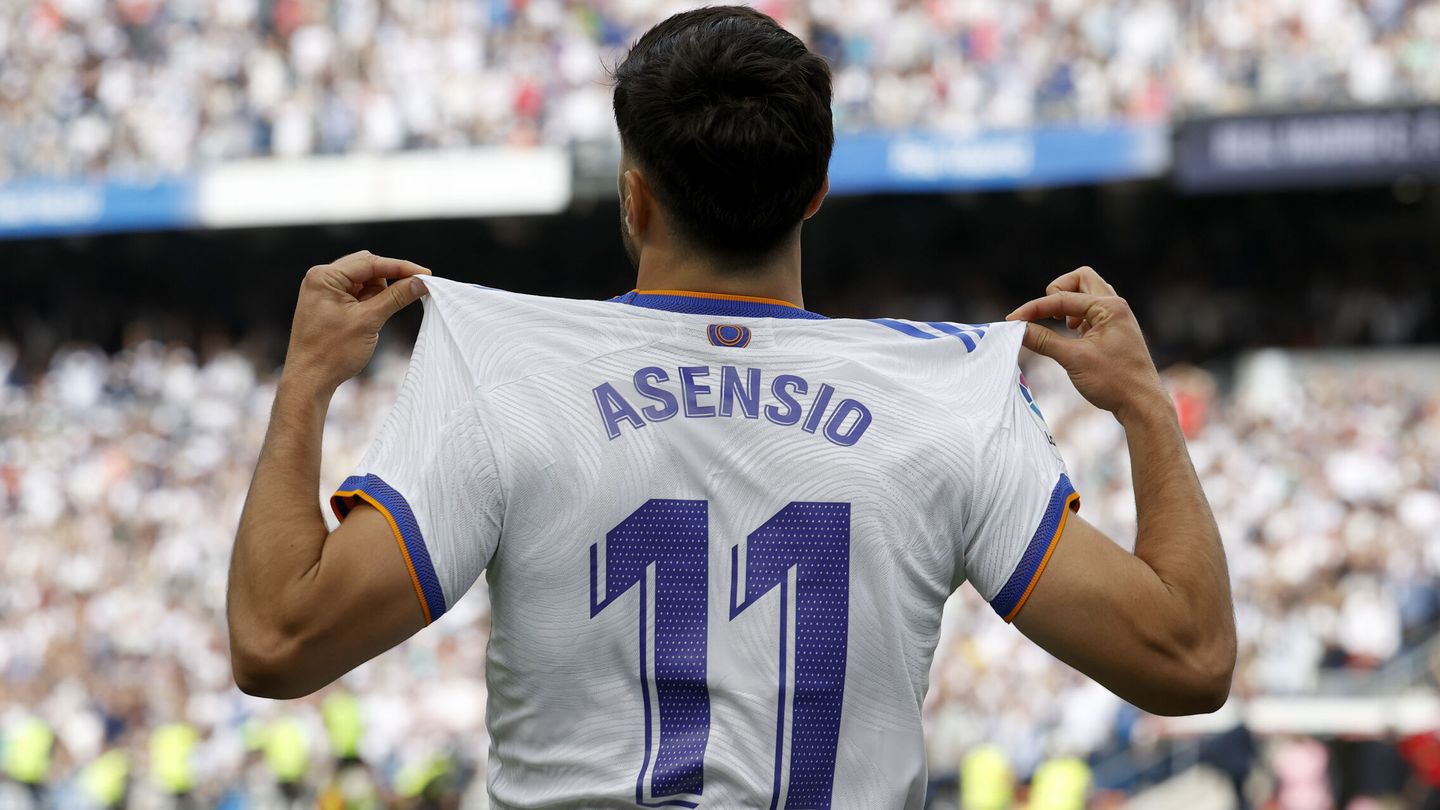 Asensio celebra su gol ante el Espanyol. (EFE/Chema Moya)