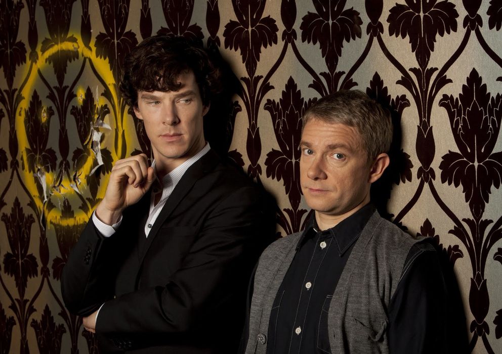 Foto: Benedict Cumberbatch y Martin Freeman, los Holmes y Watson de la serie de la BBC.