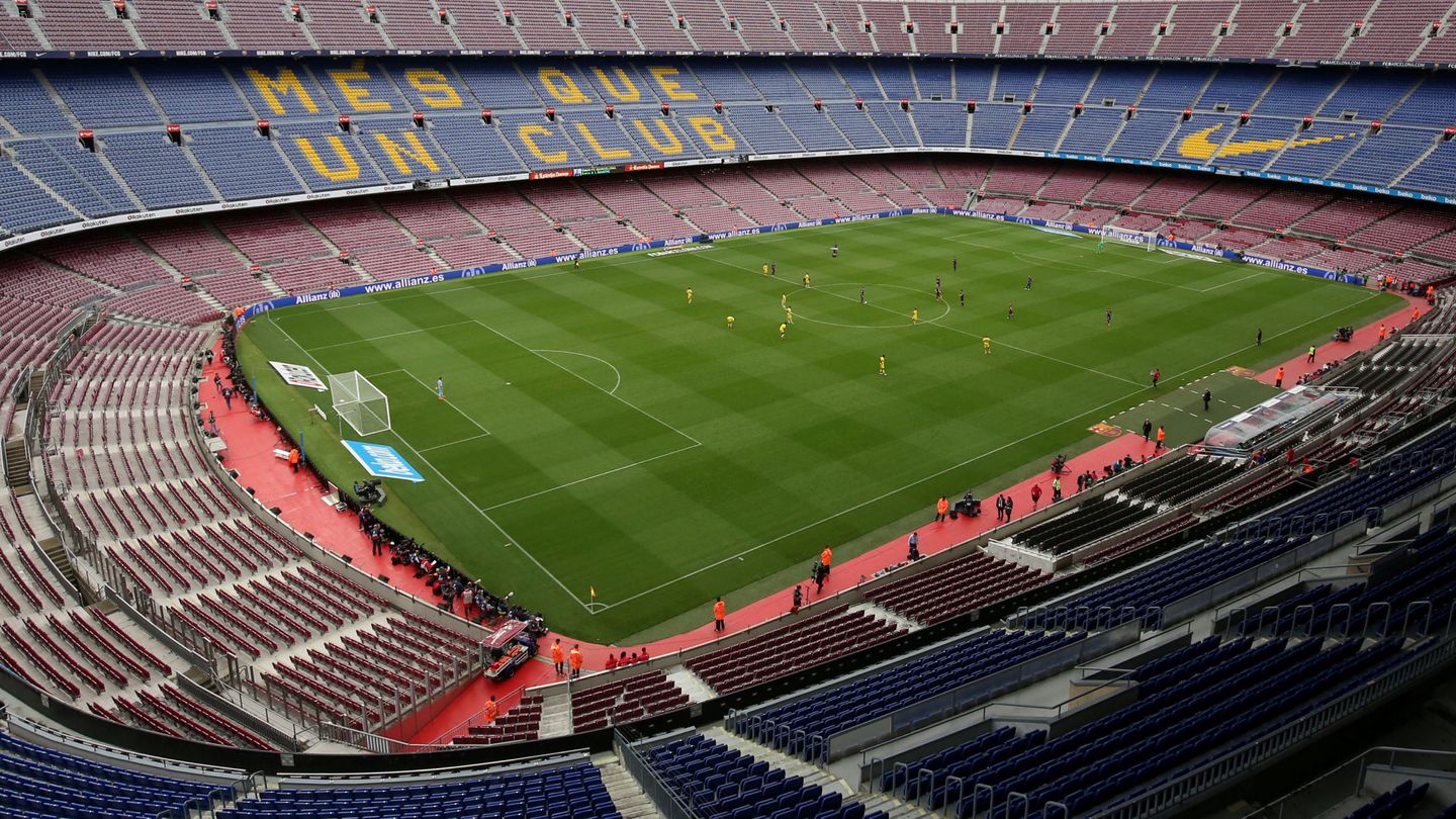 El Camp Nou vacío durante el Barcelona-Las Palmas, la imagen que no quería ver Carles Vilarrubí. (Reuters)