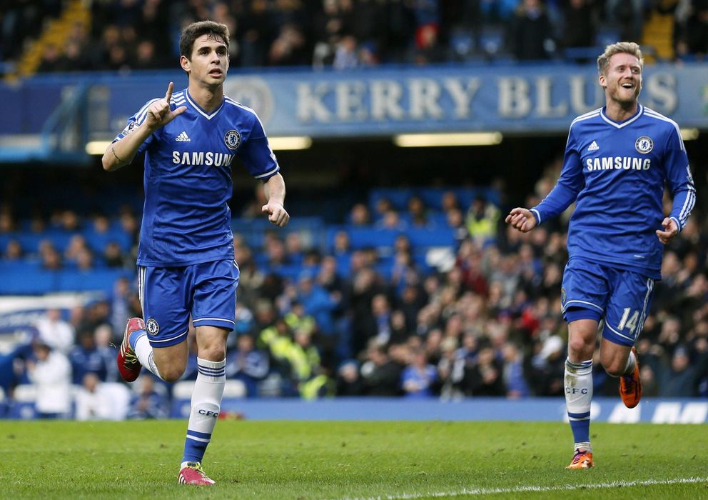 Foto: Oscar celebra el gol del Chelsea ante el Stoke en la cuarta ronda de la FA Cup (Reuters).