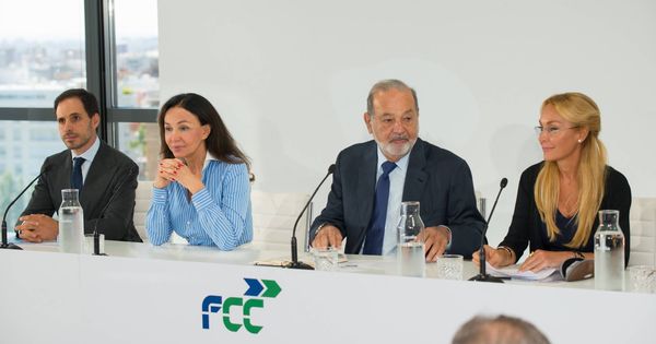 Foto: Esther Koplowitz, Carlos Slim y Esther Alcorcer, durante el Investors Day de FCC.