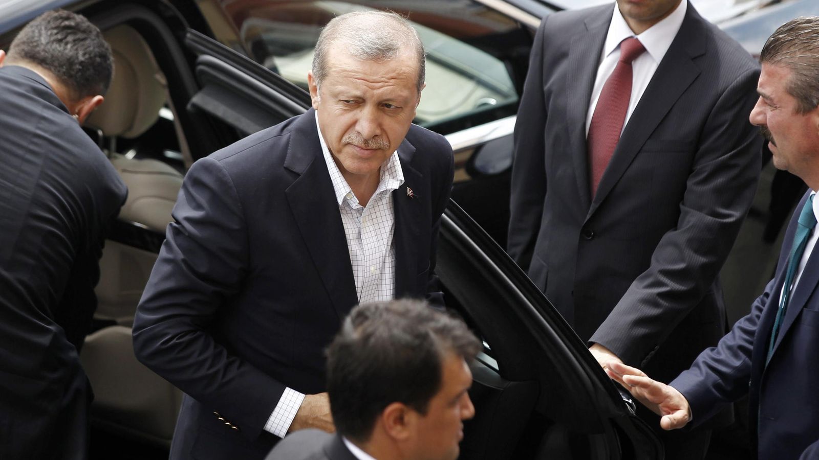 Foto: Erdogan durante la jornada electoral del domingo (Efe).