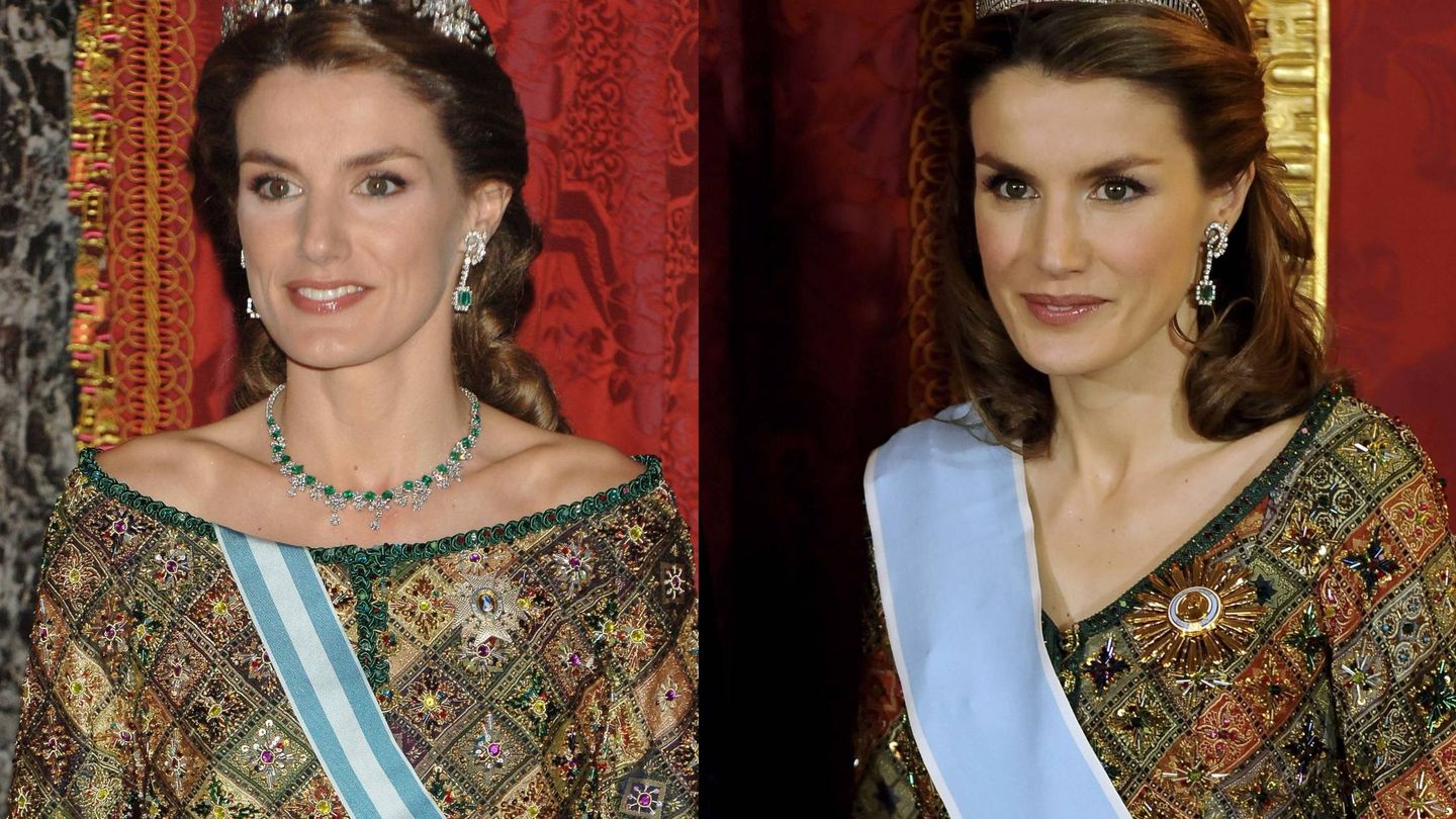 La reina Letizia en 2006 y en 2009. (Getty)