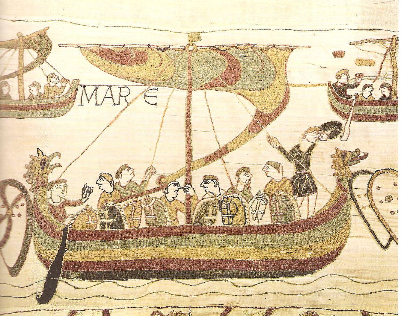 Ejemplo de una embarcación vikinga según el tapiz de Bayeaux