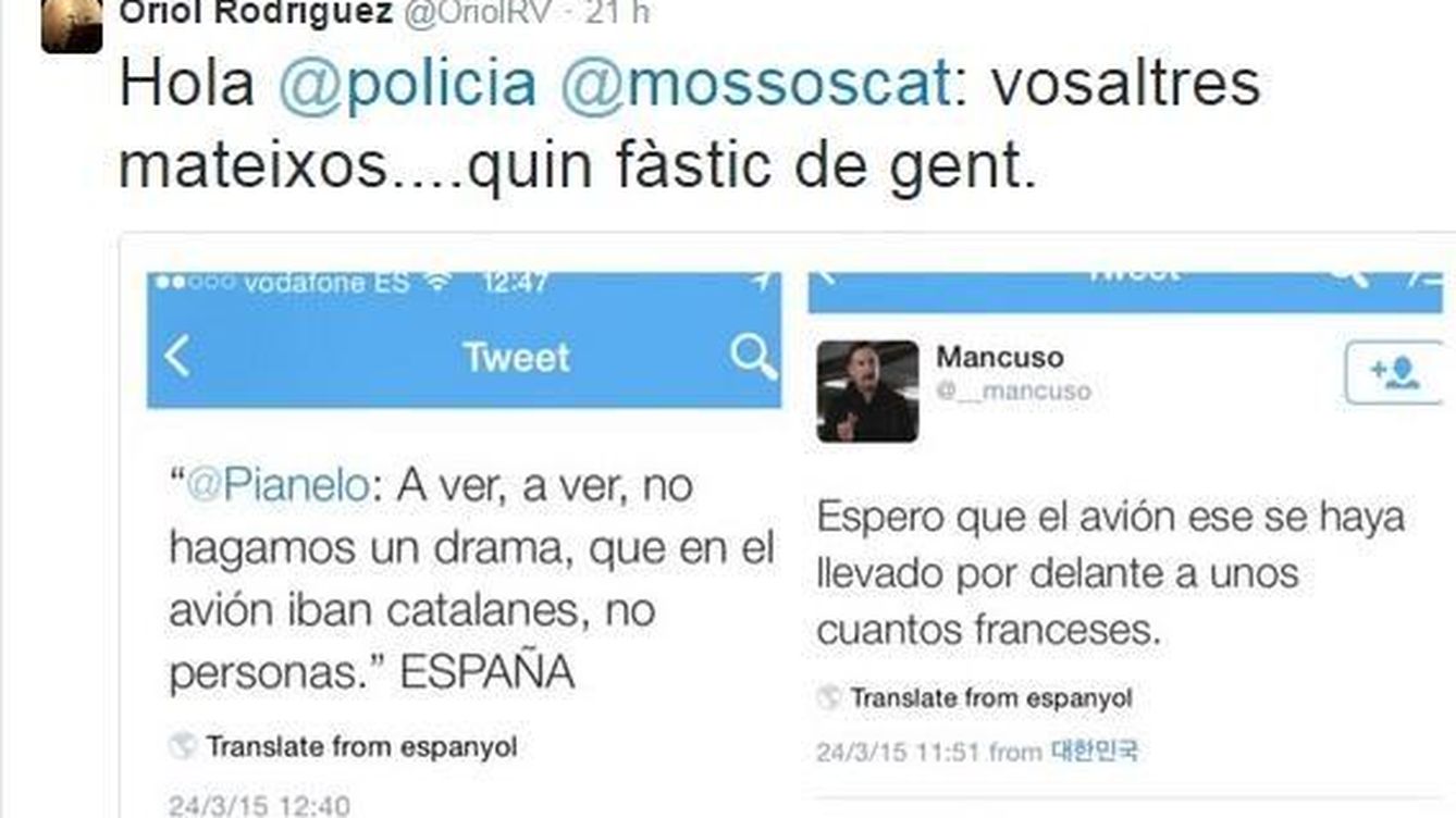 Interior investiga los 'tuits' que celebraban que las víctimas fueran catalanas